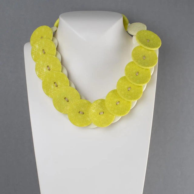 2000 - 2009 Angela Caputi Banana and Citrus Textured Resin Necklace For Sale - Image 5 of 15