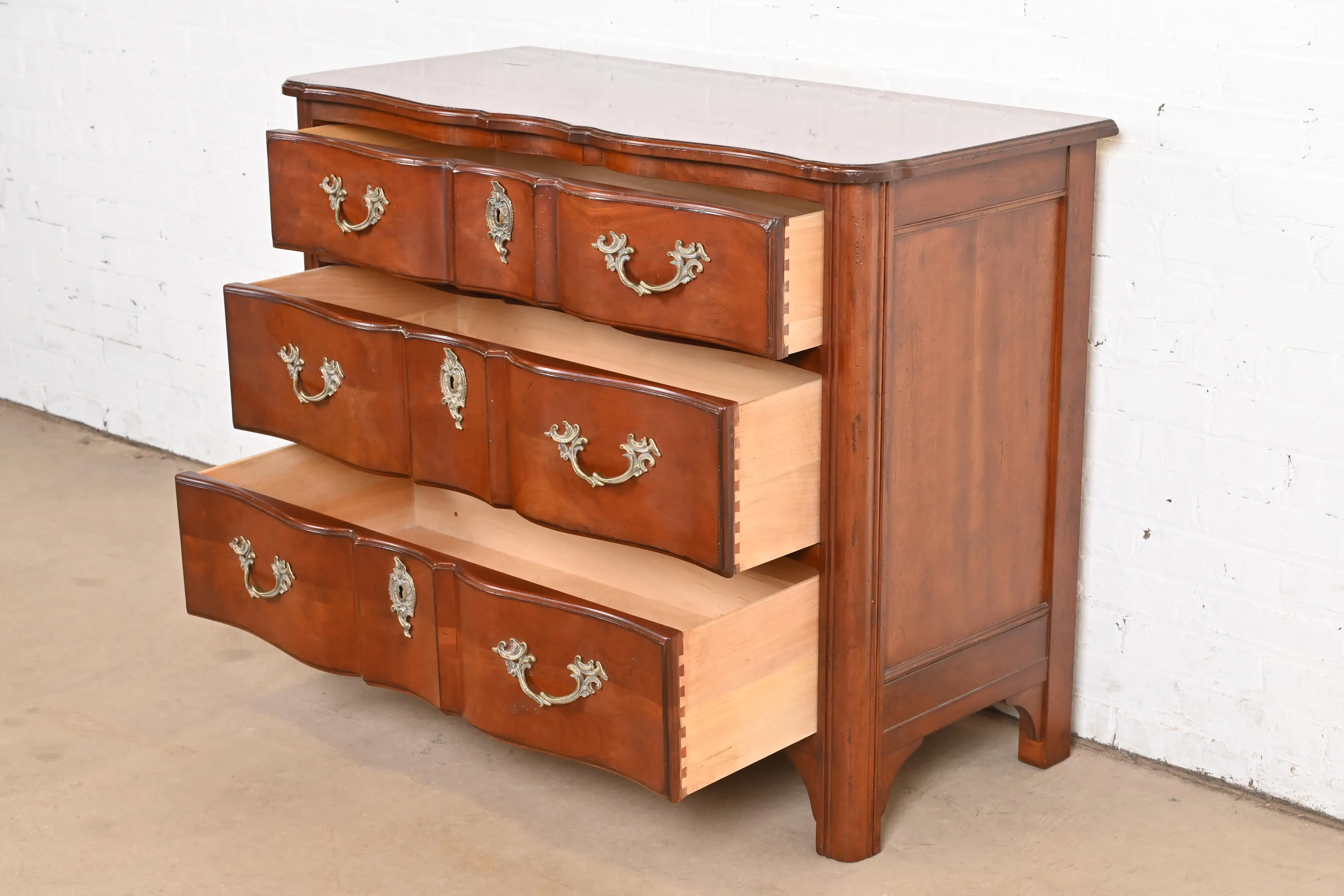 Drexel Heritage French Provincial Louis XV Carved Fruitwood Chest