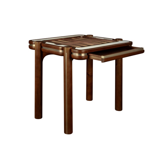Metal Holland Backgammon Table by Wood Tailors Club For Sale - Image 7 of 8