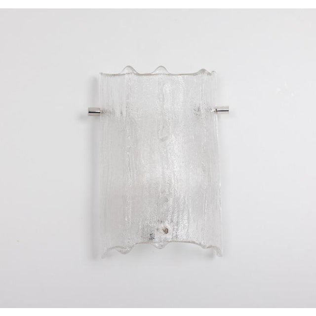 One of five murano glass wall sconces by kaiser leuchten, germany, circa 1970s. Beautifully crafted with high-quality,...