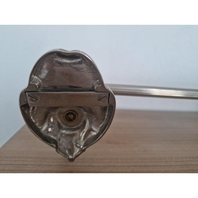 Antique Double Towel Rack in Silver-Plated Metal, 1960s For Sale - Image 4 of 7