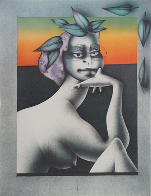 Paul Wunderlich, La penseuse du Printemps, Nude, Lithograph