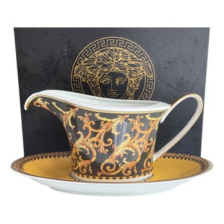 Barocco Sauce Boat with Plate by Versace for Rosenthal, 1990s For Sale
