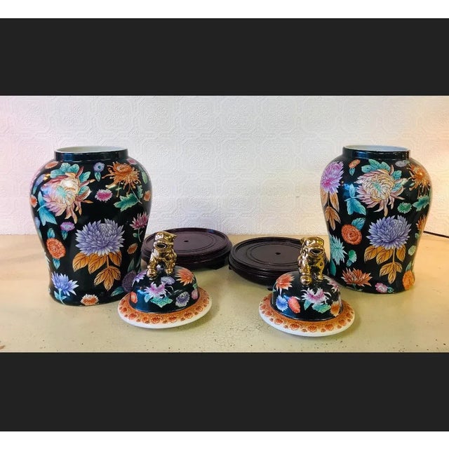 1960s Vintage Chrysanthemum XL Ginger Jar For Sale - Image 5 of 7