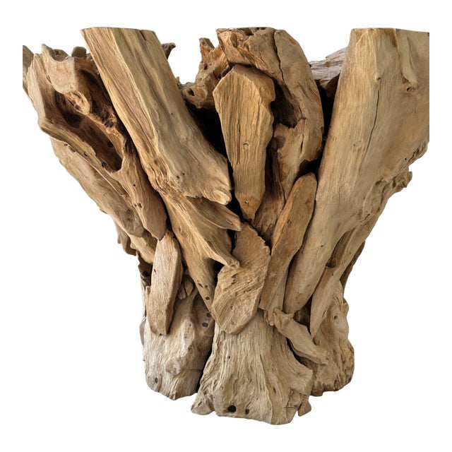 Contemporary Revelation Organic Modern Teak Ball Dining Table For Sale - Image 3 of 7