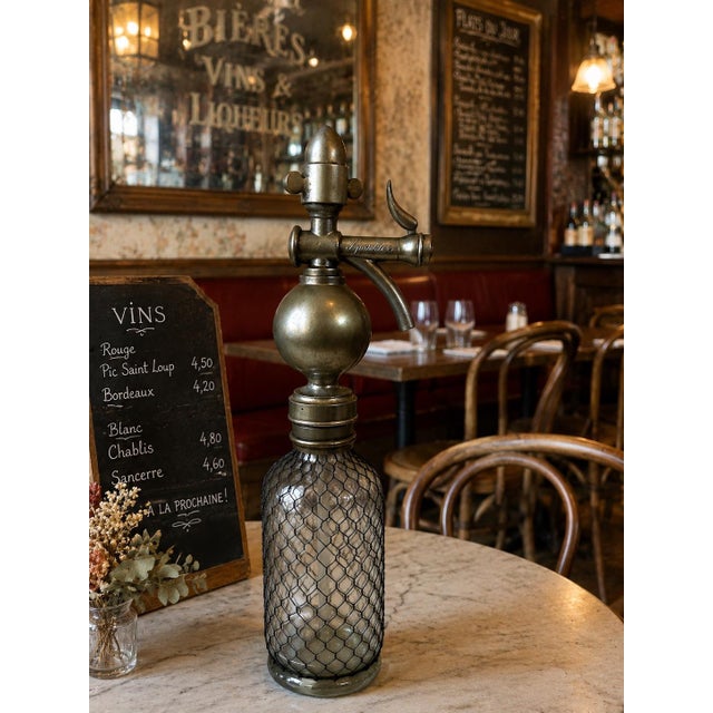 Vintage Siphon in Glass and Metal, 1900 For Sale - Image 11 of 12