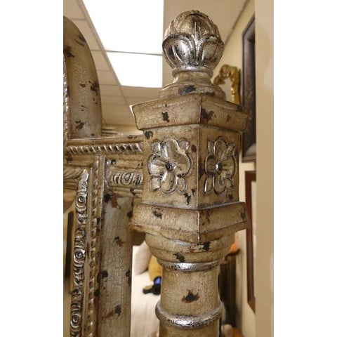 Tan Vintage LaBarge Louis XVI Painted Vanity, Mirror For Sale - Image 8 of 16