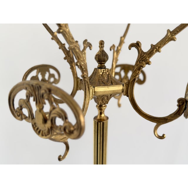 Vintage Italian Brass Hall Tree with Marble Sphere and Rotating Crown, 1960s For Sale - Image 13 of 18