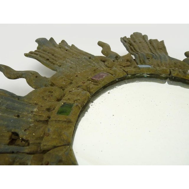 Metal Line Sun Mirror from Vautrin Irena Jaworska, 1960s For Sale - Image 7 of 10