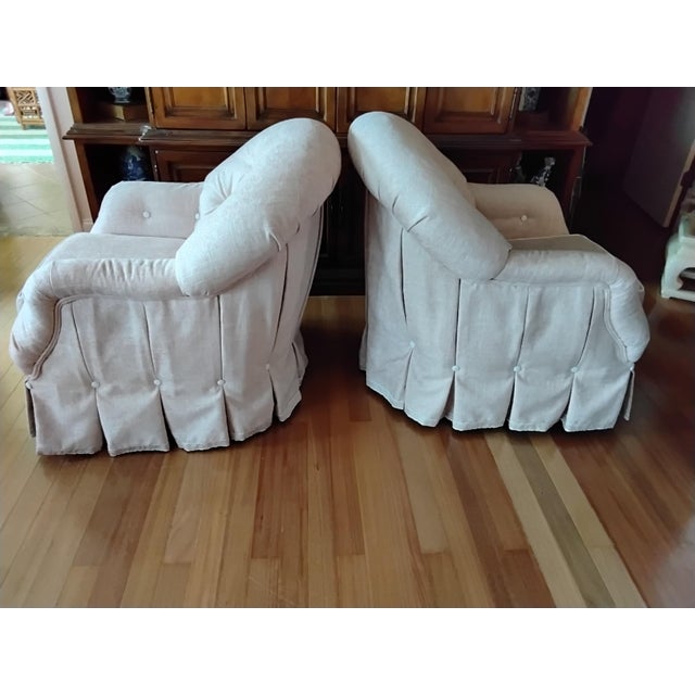 1980s 1980s Century English Swivel Club Chairs For Sale - Image 5 of 8