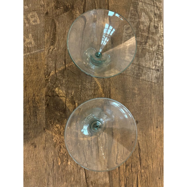 Handblown Martini Glass Set - 2 pcs For Sale In Houston - Image 6 of 7