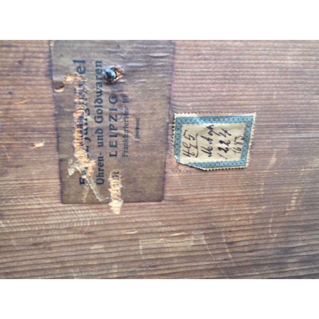 Antique Franzl Junghahnel Leipzig Germany Wall Clock Chimes For Sale - Image 9 of 18