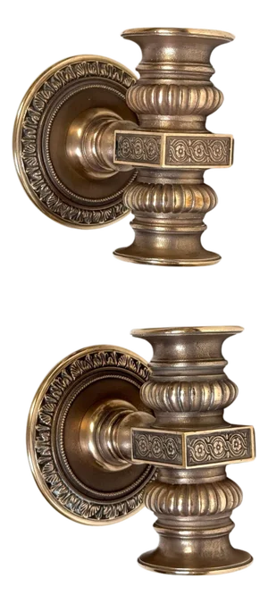 Pair of Tiffany Studios Style Two-Light Bronze Theatre Sconces, Circa 1900
