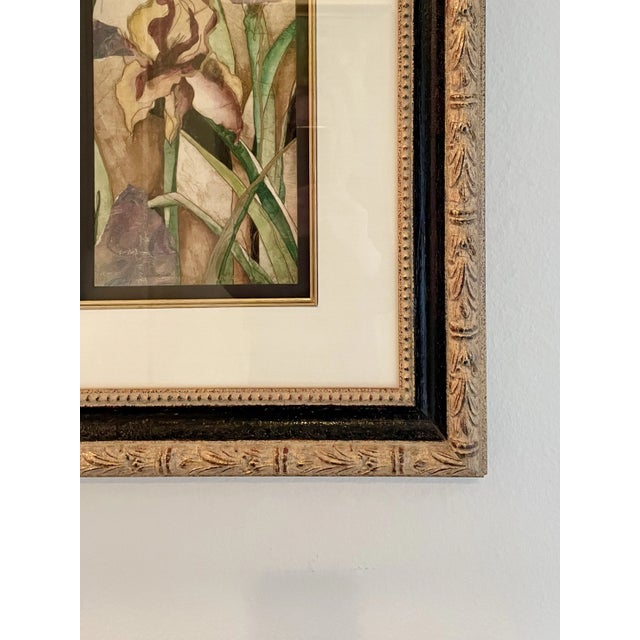 1980s "Spring Flowers" Original Framed & Matted Mixed Media Painting For Sale - Image 5 of 12