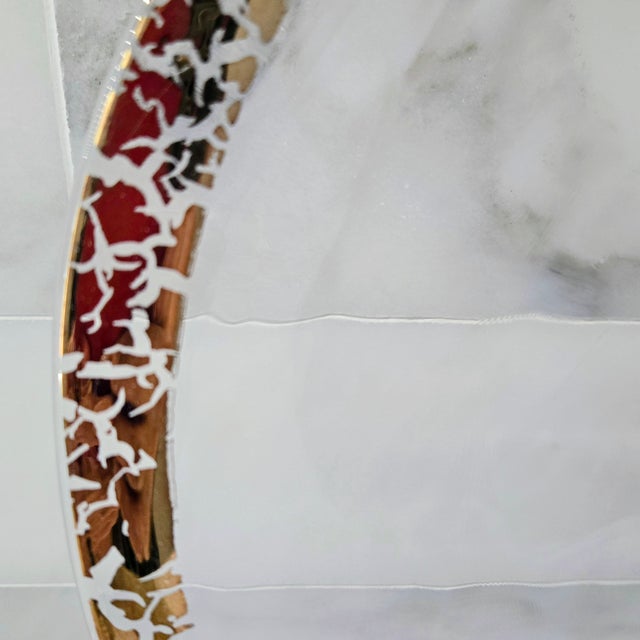 Late 20th Century Vintage 14" Gold Crackle Rim Centrifugal Glass Charger / Centerpiece For Sale - Image 5 of 6