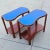 Wood Pair of 1930s Art Deco Cobalt Blue Mirror Glass Tops Lamp Side Tables For Sale - Image 7 of 12