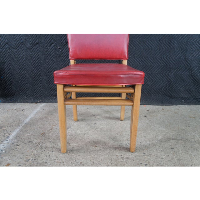 Mid 20th Century Mid 20th Century Louis Rastetter & Sons 'The Solid Kumfort' Red Leather Folding Chair For Sale - Image 5 of 15