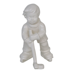 Goebel Hummel Ice Hockey Player 2143a White Glaze Porcelain Figurine 4702b