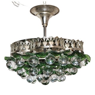 Vintage Italian Crystal Ceiling Lamp, 1960s For Sale
