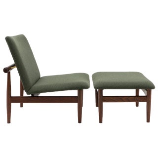 Set of Lounge Chair and Ottoman Japan Series by Finn Juhl for France & Søn / France & Daverkosen, 1960s For Sale