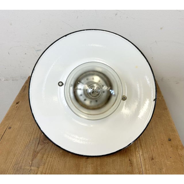Grey Cast Aluminium Explosion Proof Lamp with Enameled Shade from Elektrosvit, 1970s For Sale - Image 14 of 16