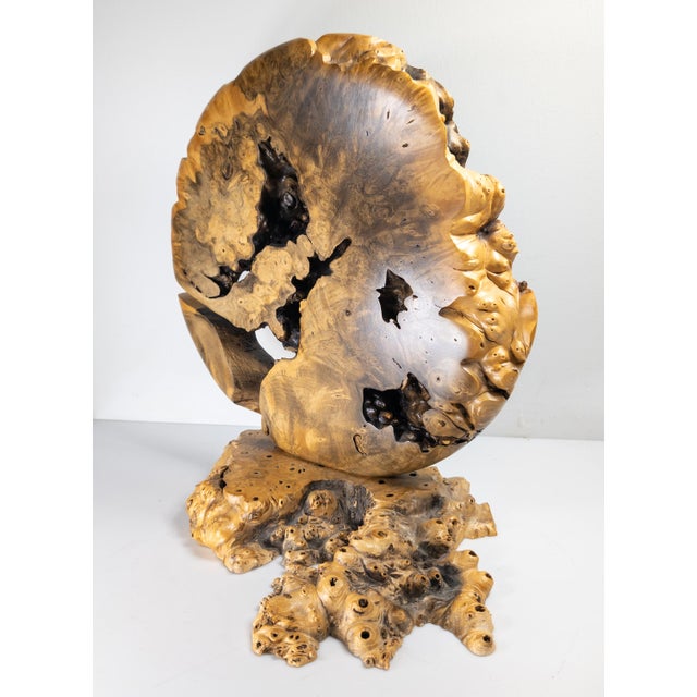 21st Century Modernist Contemporary Carved Burl Wood Vase by Warren Vienneau For Sale - Image 4 of 13