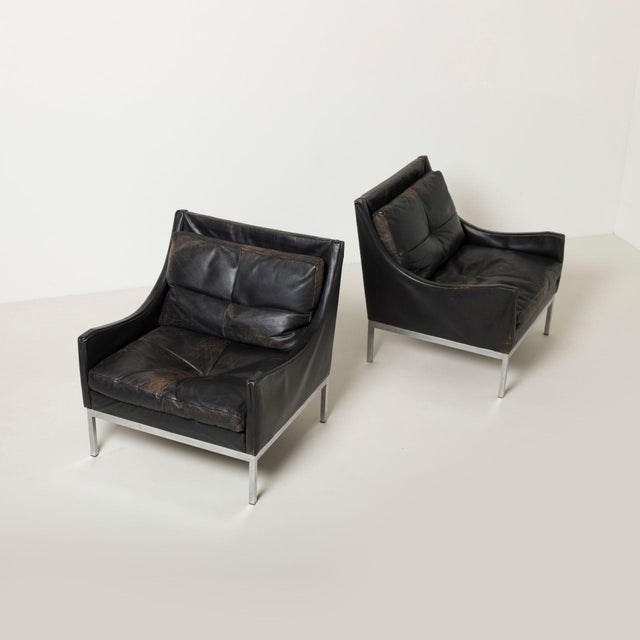 Mid-Century Lounge Chairs in Chrome and Patinated Leather, Germany, 1960s, Set of 2 For Sale - Image 13 of 13