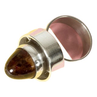 Silver and Amber Ring by Niels Erik From, 1960s For Sale