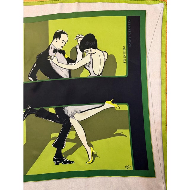 HERMÈS SWINGING saint-GERMAIN Silk Scarf designed by Jean Louis Clerc and Anamorphee 2007 For Sale - Image 10 of 10