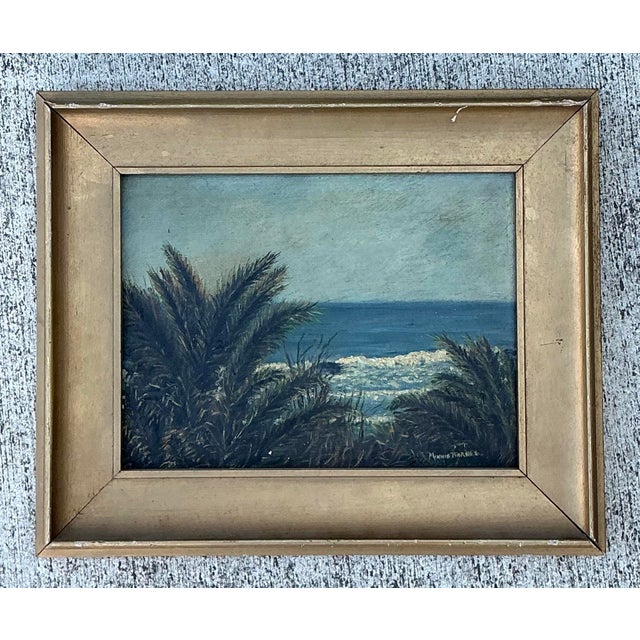 Vintage Original Seascape Oil Painting For Sale - Image 4 of 12