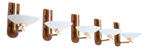 Art Deco Wall Lamps, Poland, 1950s, Set of 5