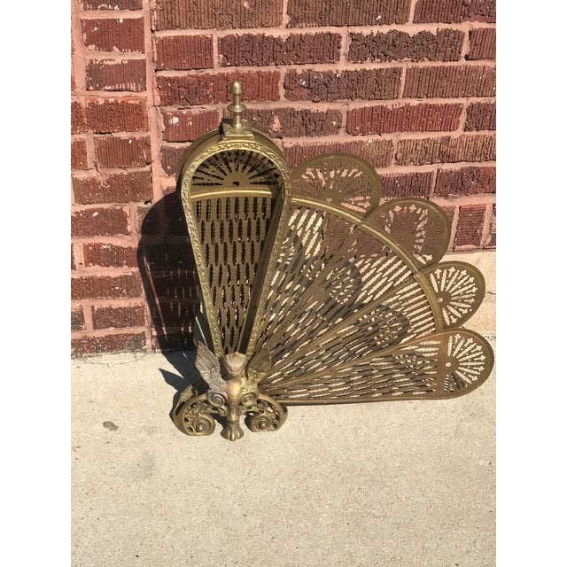 Victorian Peacock Fan Style Fireplace Screen Chairish