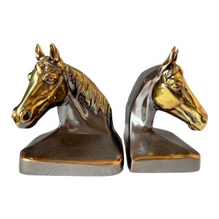 Late 20th Century Horse Head Bookends - a Pair For Sale