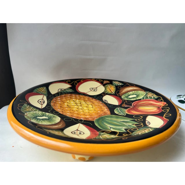 Vintage Italian Large Ceramic Decorative Fruit Plate by Giacomini