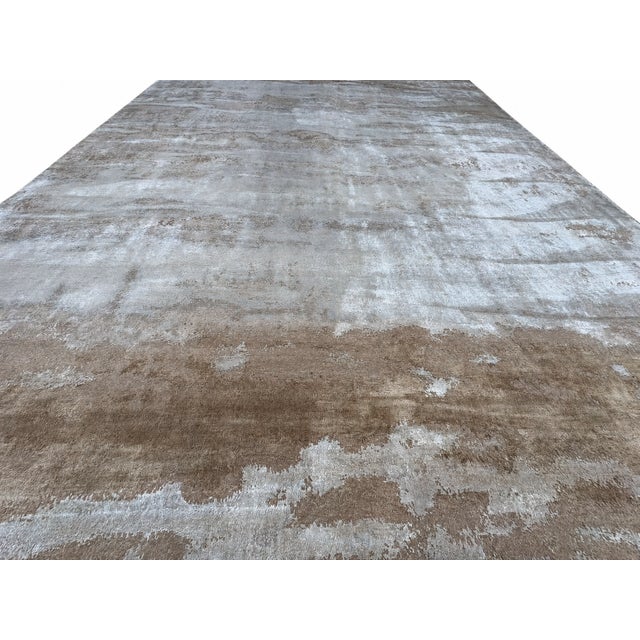 Rh Suvali Silk & Wool Rug – 10' × 14' Wheat Multi | 90% Silk | Hand-Knotted | 84 Persian Knots Per Square Inch For Sale - Image 11 of 18