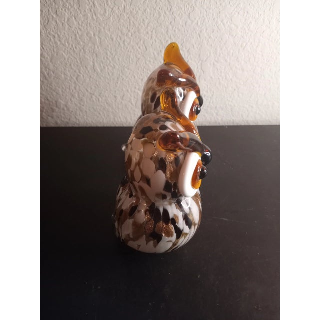 Vintage Art Glass Speckled Aventurine Owl Figurines- Set of 2 For Sale - Image 4 of 9