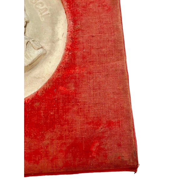 Textile Antique French Red Velvet Framed Intaglio For Sale - Image 7 of 8