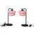 Boho Chic Pair of Black Onyx and Iron Base Table Lamps With Pink Glass Shades For Sale - Image 3 of 5
