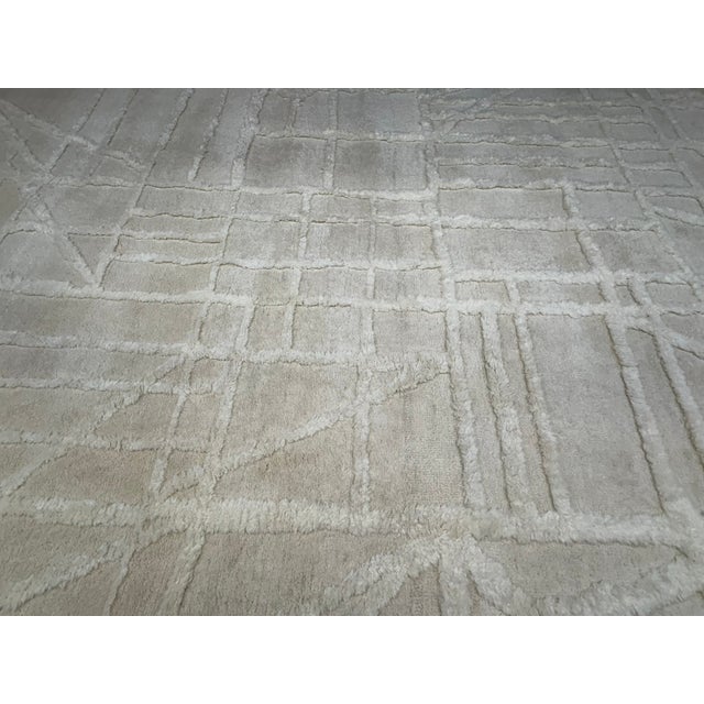 Rh Almora Wool Rug – 10' × 14' Cream | Hand-Knotted New Zealand Wool | Sculptural Abstract Contemporary Design For Sale - Image 15 of 18