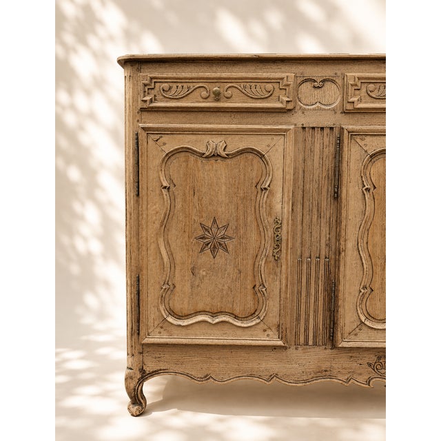 Large Louis XV Carved Oak Three-Door Sideboard, 1870 For Sale - Image 3 of 7