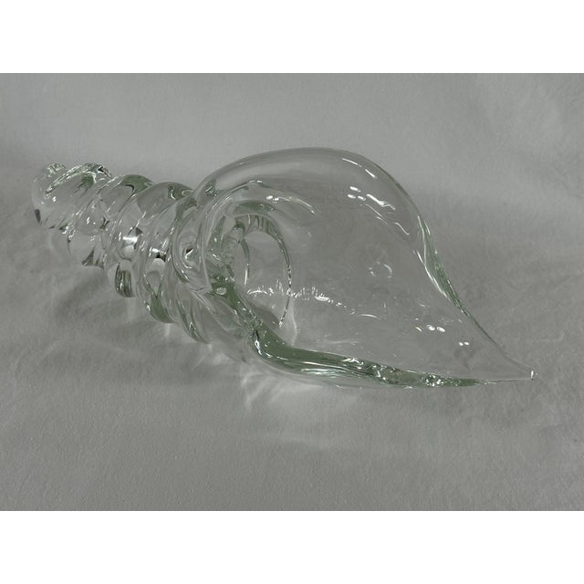 Transparent Mid 20th Century Licio Zanetti Sea Shell Sculpture Glass Murano Italy Signed For Sale - Image 8 of 18