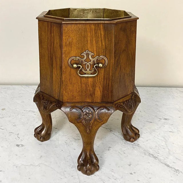 Antique English Walnut Chippendale Tea Warmer ~ Jardiniere For Sale - Image 4 of 12