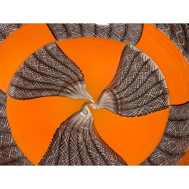 Hand Blown Orange Harry Stuart RPM Studios Centerpiece Bowl Art Glass Sculpture For Sale - Image 10 of 11