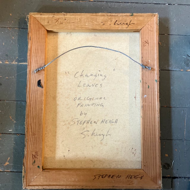 Contemporary Original Stephen Heigh Abstract Painting “Changing Leaves“ Signed For Sale - Image 4 of 5