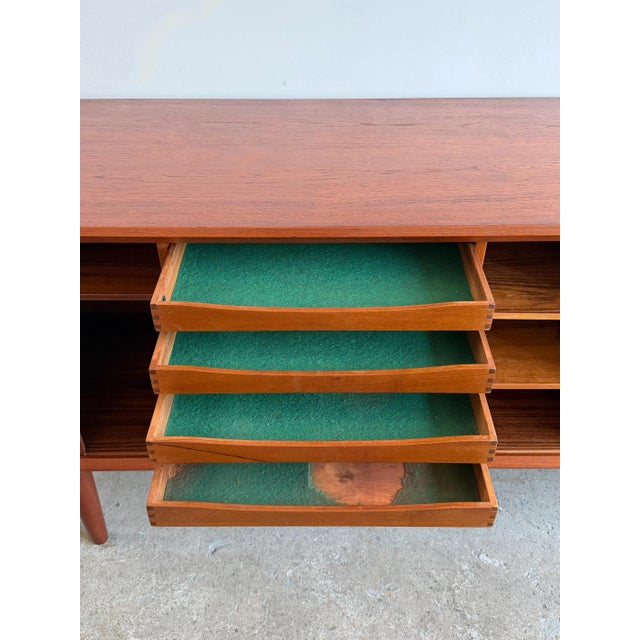 Svend Aage Larsen for Faarup Møbelfabrik Mid Century Danish Teak Tambour Door Credenza For Sale - Image 10 of 12