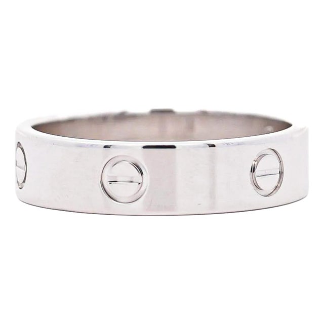 Cartier Love Band 18k White Gold 6mm Men's Band Size 12.5 Ring For Sale