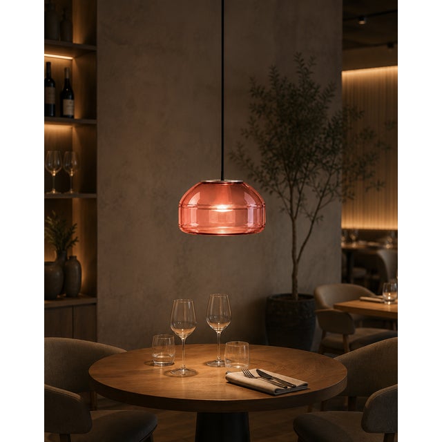 Contemporary Bordeaux Blown Glass Pendant Light by Artem Zakharchenko-Halytskyi For Sale - Image 3 of 5