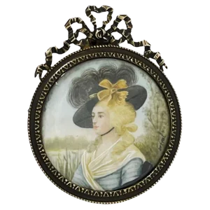 19th Century Bronze Miniature Portrait Frame by Jean Derval