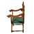 Brown Antique Renaissance Revival Carved Walnut Green Man Savonarola Chair Circa 1890 For Sale - Image 8 of 17