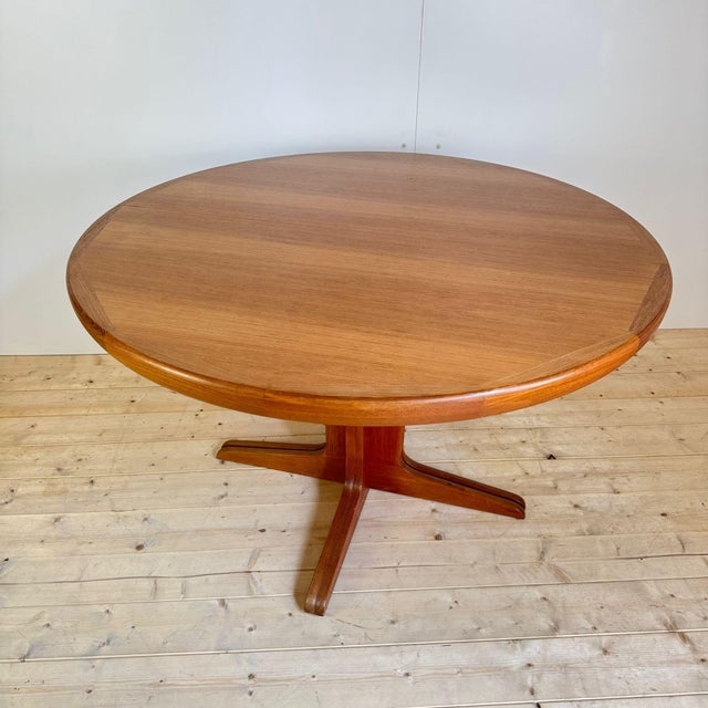 Brown Danish Round Dining Table in Teak, 1960 For Sale - Image 8 of 8